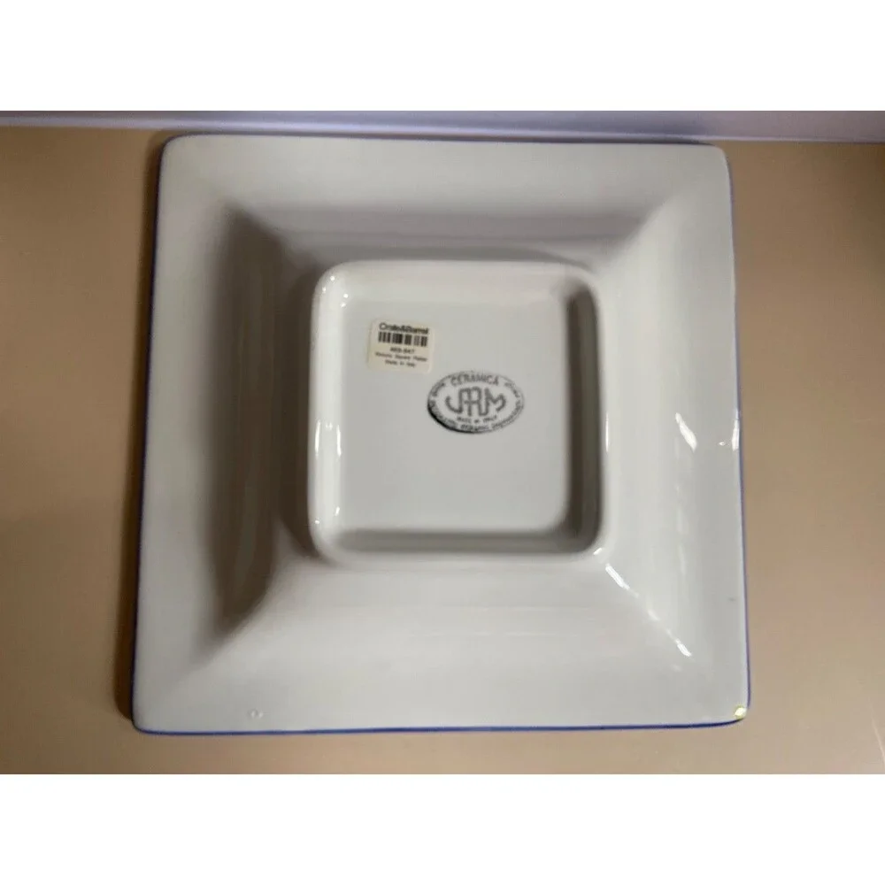 Crate & Barrel Kimono 7 x Square Salad Luncheon Plates 9.5